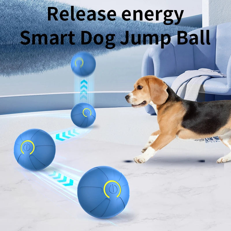 Bola de Brinquedo Inteligente para Cães, Interativa Automática, Eletrônica, Recarregável via USB, que Rola e Salta, para Filhotes a Cães Grandes, Brinquedo de Mastigar