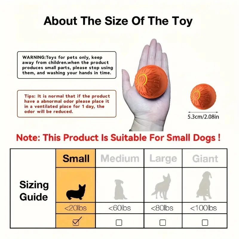 Bola de Brinquedo Inteligente para Cães, Interativa Automática, Eletrônica, Recarregável via USB, que Rola e Salta, para Filhotes a Cães Grandes, Brinquedo de Mastigar