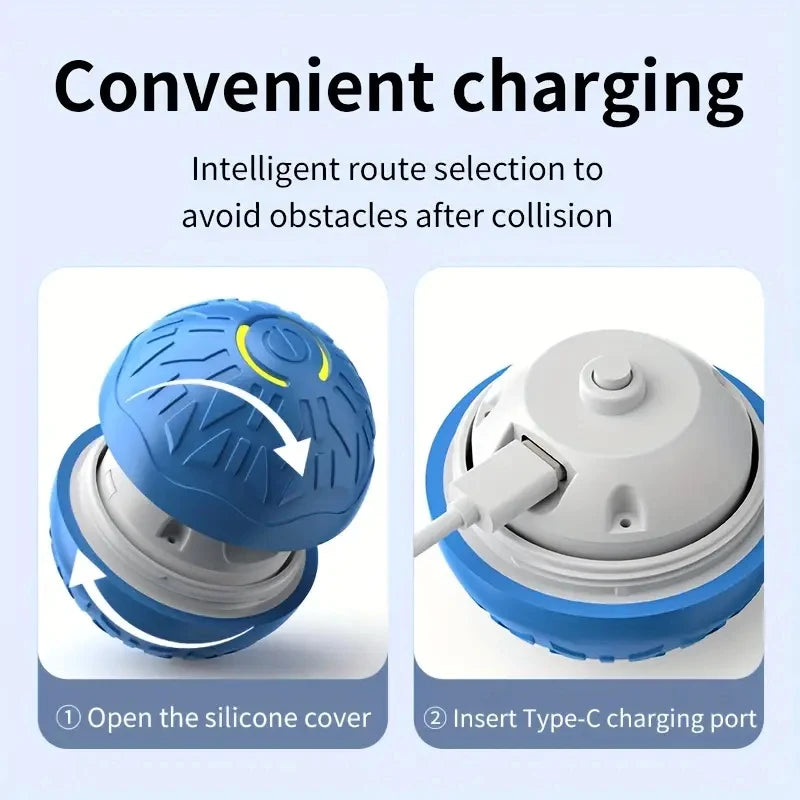 Bola de Brinquedo Inteligente para Cães, Interativa Automática, Eletrônica, Recarregável via USB, que Rola e Salta, para Filhotes a Cães Grandes, Brinquedo de Mastigar