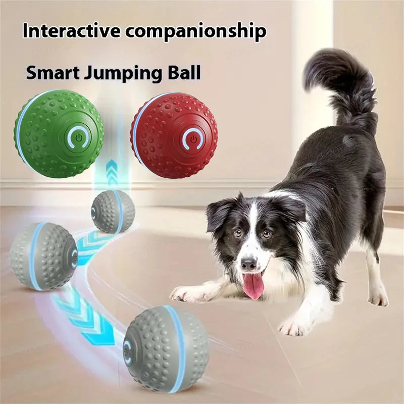 Bola de Brinquedo Inteligente para Cães, Interativa Automática, Eletrônica, Recarregável via USB, que Rola e Salta, para Filhotes a Cães Grandes, Brinquedo de Mastigar