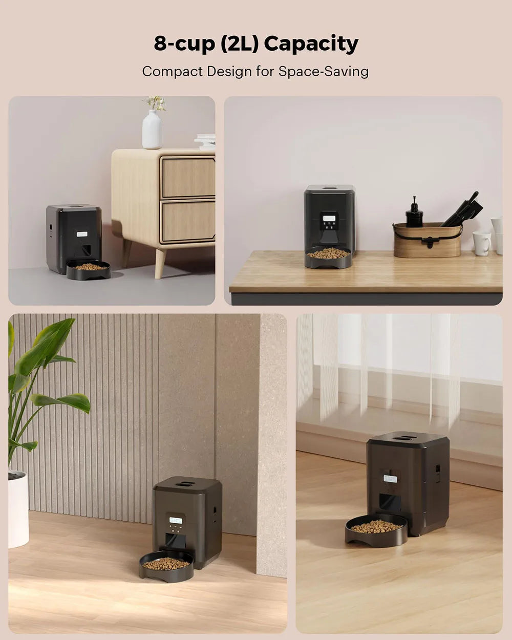 Alimentador inteligente para animais de estimação, alimentador automático para gatos, máquina de comida lenta para cães com temporizador quantitativo automático, dispensador de comida para gatos, tigela para cães e gat