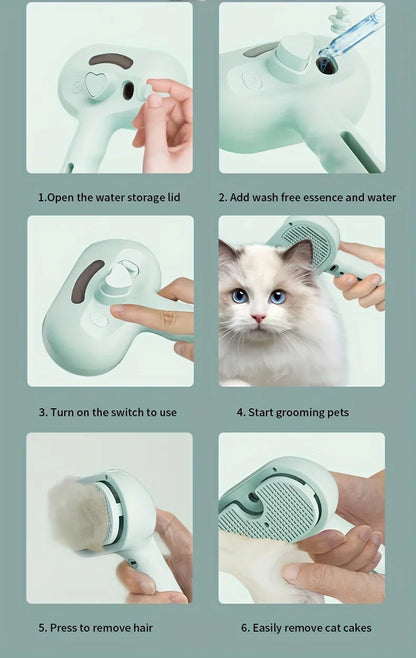 Escova de Vapor para Cães e Gatos – Massagem e Cuidado do Pelo