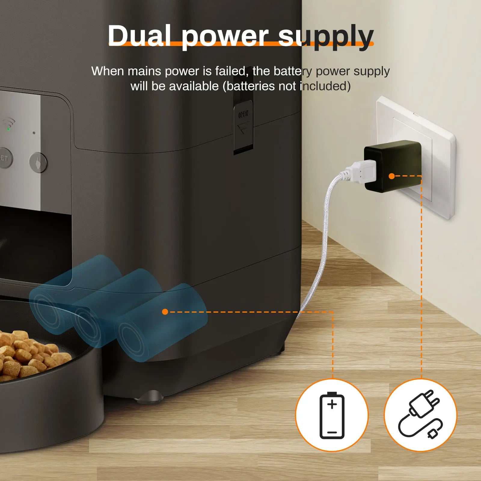 Alimentador inteligente para animais de estimação, alimentador automático para gatos, máquina de comida lenta para cães com temporizador quantitativo automático, dispensador de comida para gatos, tigela para cães e gat