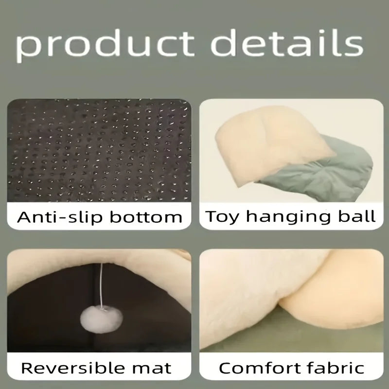Cama para Gatos Fofa e Macia, Super Confortável para Sono Profundo, Tenda para Animais de Estimação, Ninho Aconchegante, Tapete para Cães Pequenos