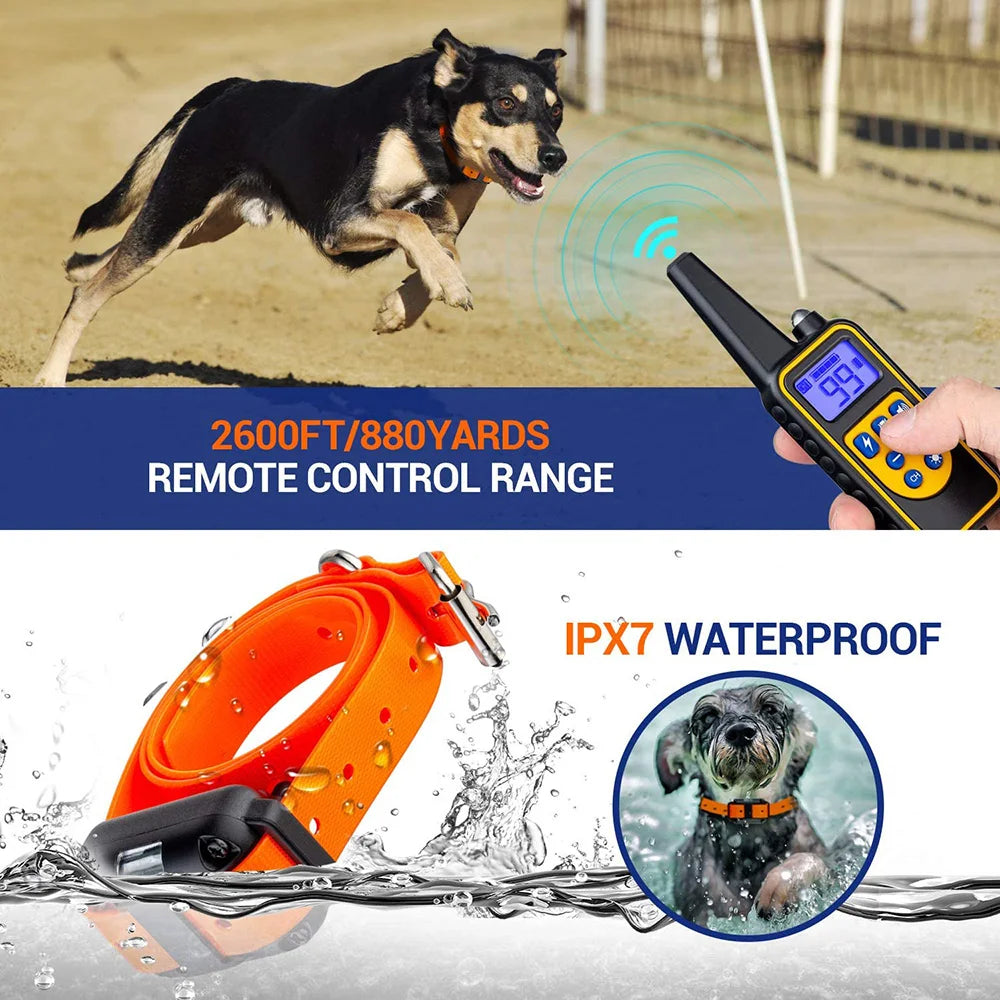 Recarregável, Anti-latido, Vibração de choque, Todos os cães, Pet, Coleira elétrica do treinamento do cão com Clicker