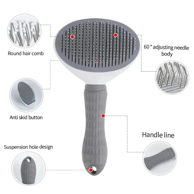 Escova para Cães e Gatos, Pente Limpador Automático de Pelos para Cães e Gatos, Ferramentas de Tosa, Pente Tira-Nós e Acessórios para Pets