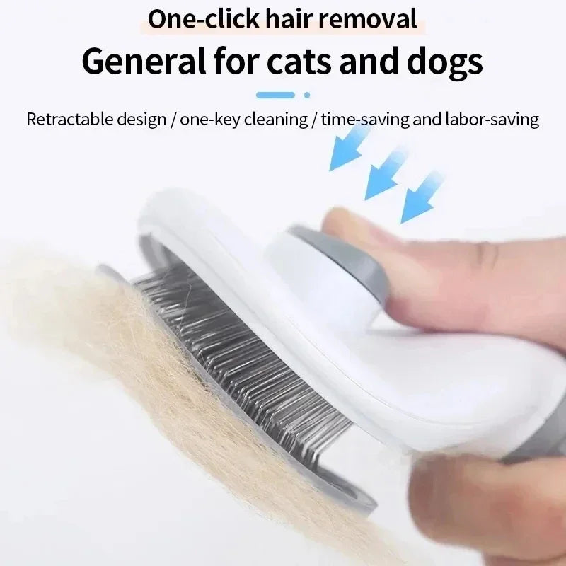 Escova para Cães e Gatos, Pente Limpador Automático de Pelos para Cães e Gatos, Ferramentas de Tosa, Pente Tira-Nós e Acessórios para Pets