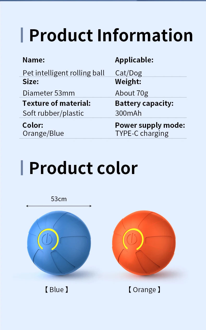 Bola de Brinquedo Inteligente para Cães, Interativa Automática, Eletrônica, Recarregável via USB, que Rola e Salta, para Filhotes a Cães Grandes, Brinquedo de Mastigar