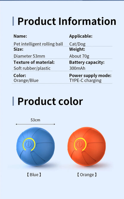 Bola Inteligente Interativa para Cães – Automática e Recarregável por USB