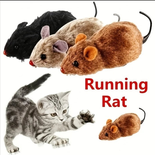 Rato de peluche realista, brinquedo para gatos e cães pequenos