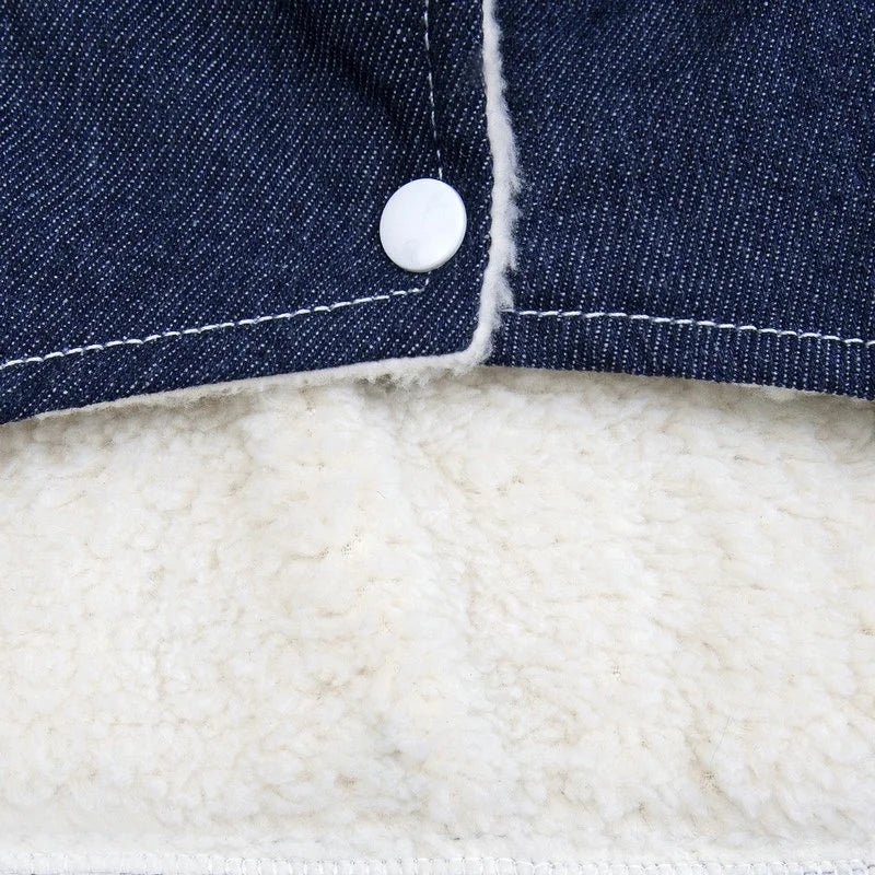 Moda denim cão para baixo jaqueta quente macio roupas para cães de estimação inverno filhote de cachorro casaco engrossado gato colete casaco yorkshire vestuário para animais de estimação