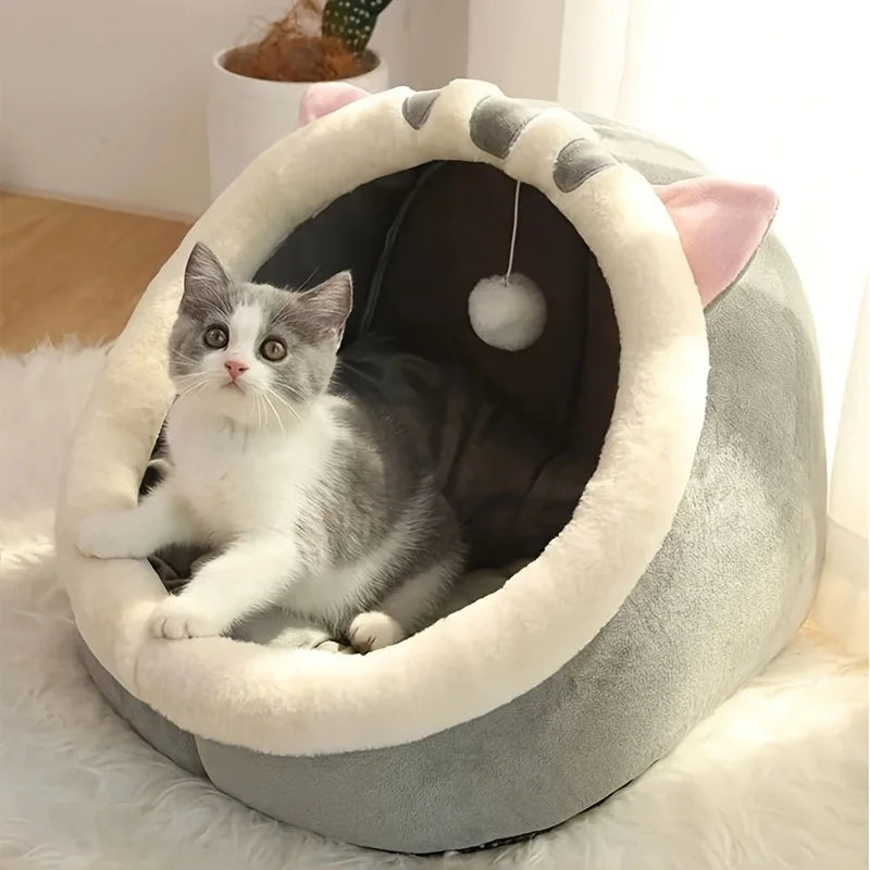 Cama para Gatos Fofa e Macia, Super Confortável para Sono Profundo, Tenda para Animais de Estimação, Ninho Aconchegante, Tapete para Cães Pequenos