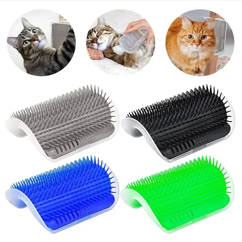 Pente de Canto para Gatos de Fixação na Parede, Escova Ergonômica Massageadora e Removedora de Pelos para Pets, Otimização de Espaço, Brinquedo de Coçar para Gatinhos de Interior e Fácil Instalação