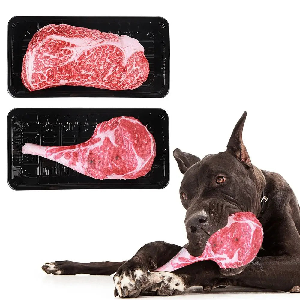 Simulação de osso estridente brinquedos para cães bife mordida-resistente limpo cão mastigar filhote de cachorro brinquedo de treinamento macio bife cenoura animal suprimentos para animais de estimação