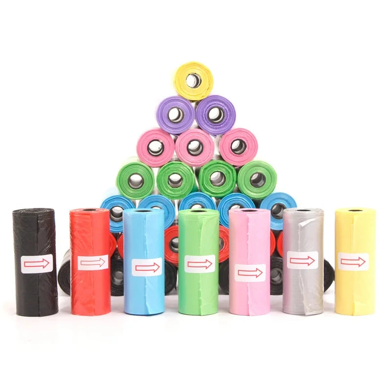 Saco de cocô de limpeza ao ar livre para animais de estimação, suprimentos para cães, Recarga o saco de lixo, limpo, 15 sacos/rolo, 120 rolos
