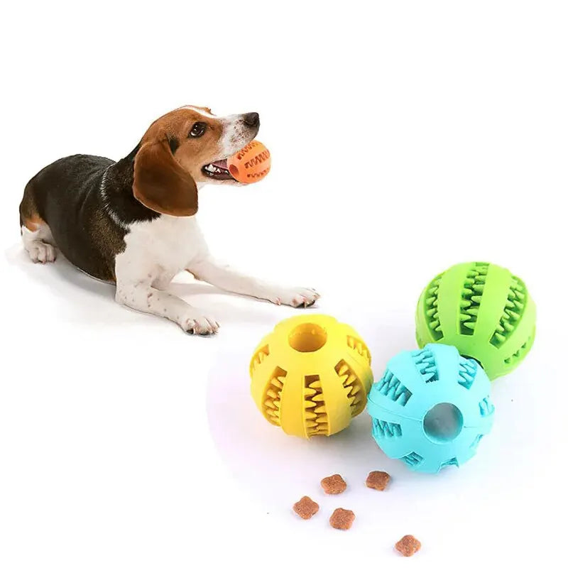 Bola de Brinquedo para Cães, Bola Resistente a Mordidas e Atóxica para Cães, Filhotes e Gatos, Brinquedo Comedouro Interativo para Pet, Dispensador de Petiscos, Mordedor e Bola de Limpeza de Dentes