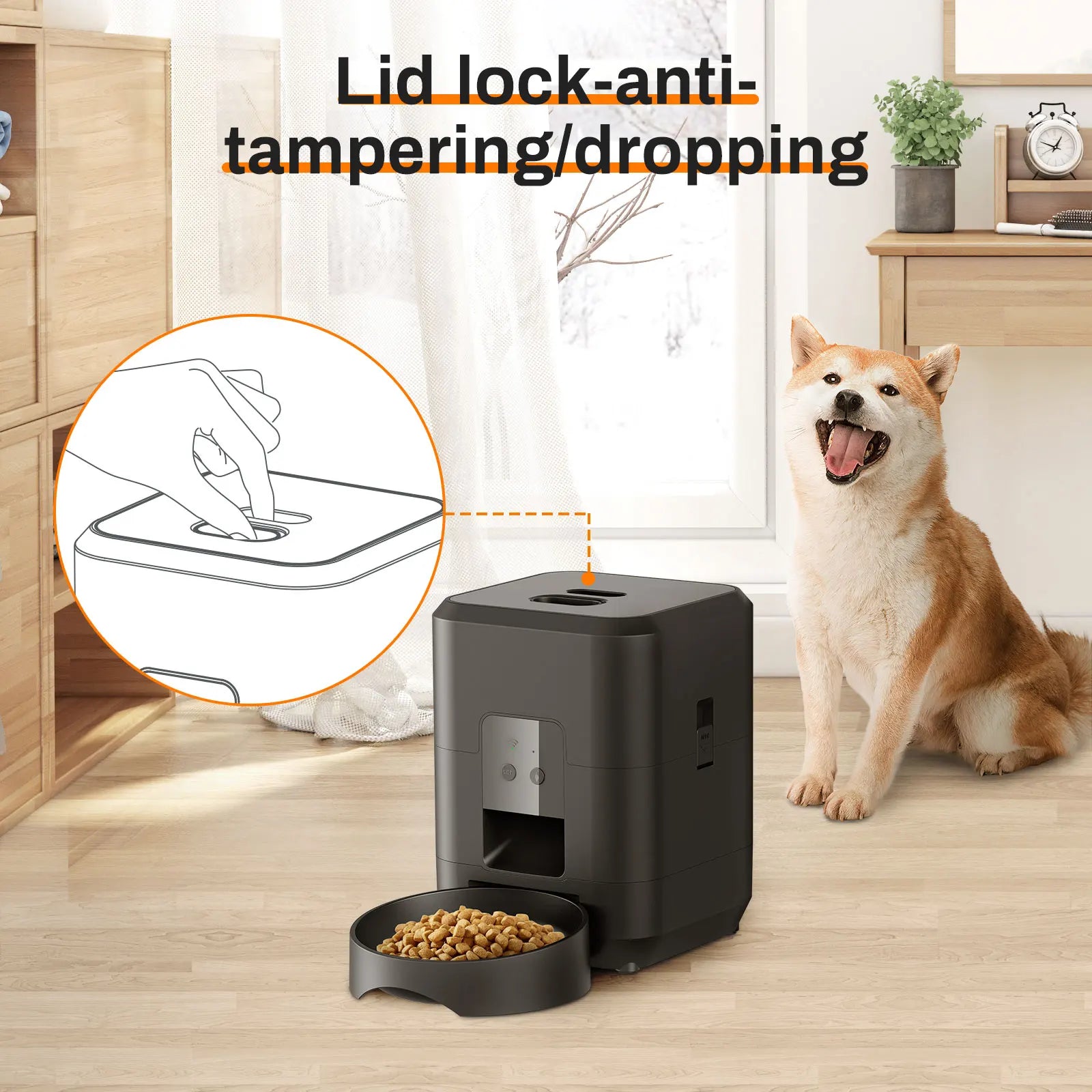 Alimentador inteligente para animais de estimação, alimentador automático para gatos, máquina de comida lenta para cães com temporizador quantitativo automático, dispensador de comida para gatos, tigela para cães e gat